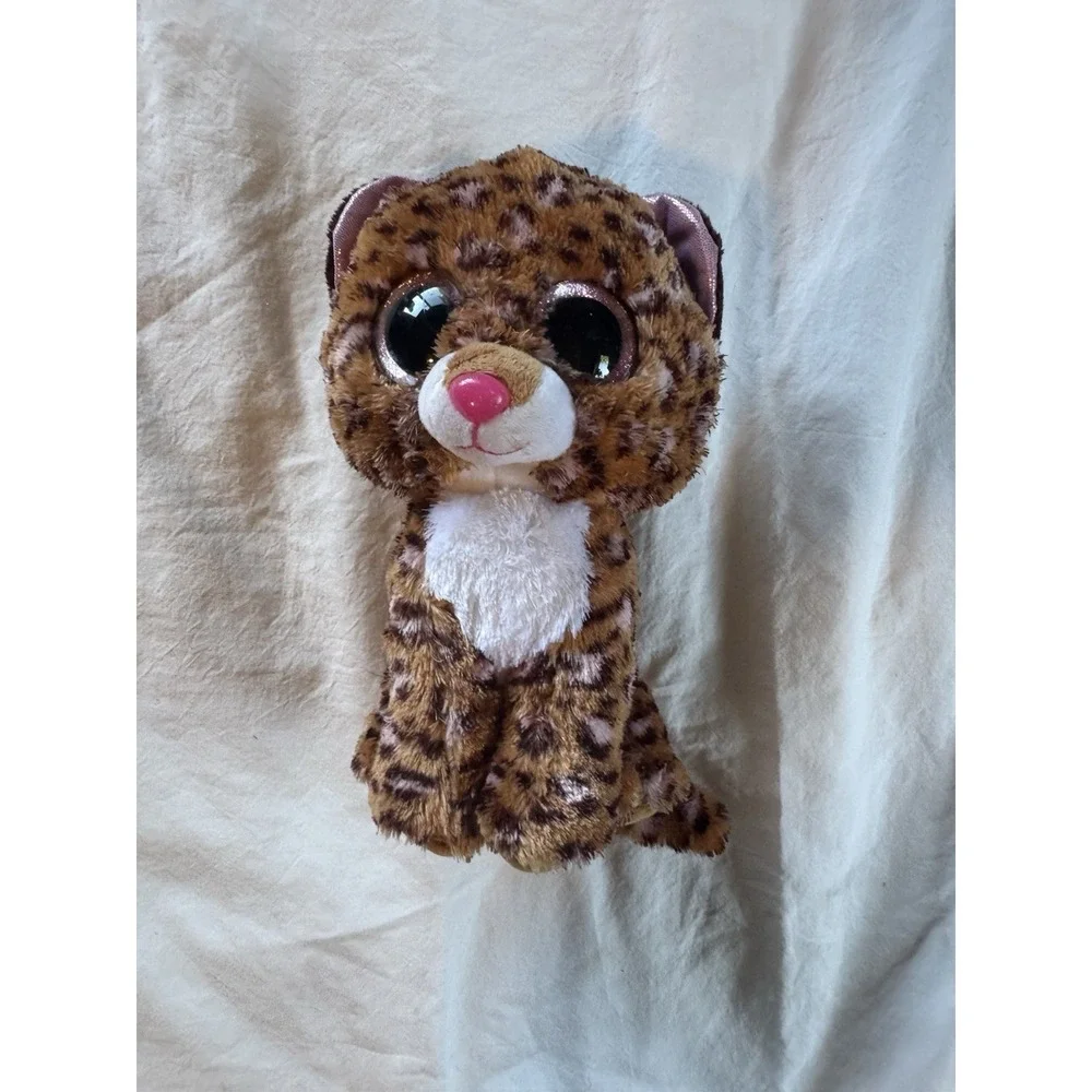Ty Patches Size Medium Leopard Pink and Brown Stuffed Animal Plush